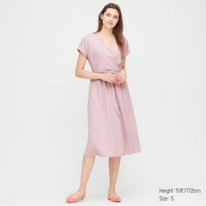 Uniqlo Crepe Jersey Short Sleeve Wrap Dress